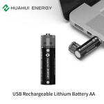 USB Rechargeable Li Ion Battery Cell , 1.5V 1000mAh AA 02 Type C Battery 18650