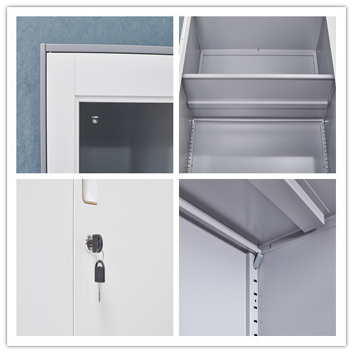 Swing Door Full Short Steel Office Cupboard Metal Filing Cabinet Adjustable Shelf