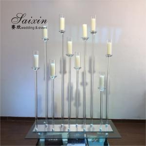 Wholesale ZT-323H wholesale 1m long base crystal candelabra wedding centerpiece from china suppliers