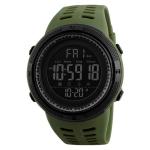Mens PU Led Waterproof Digital Watch 49mm Led Stainless Steel Back