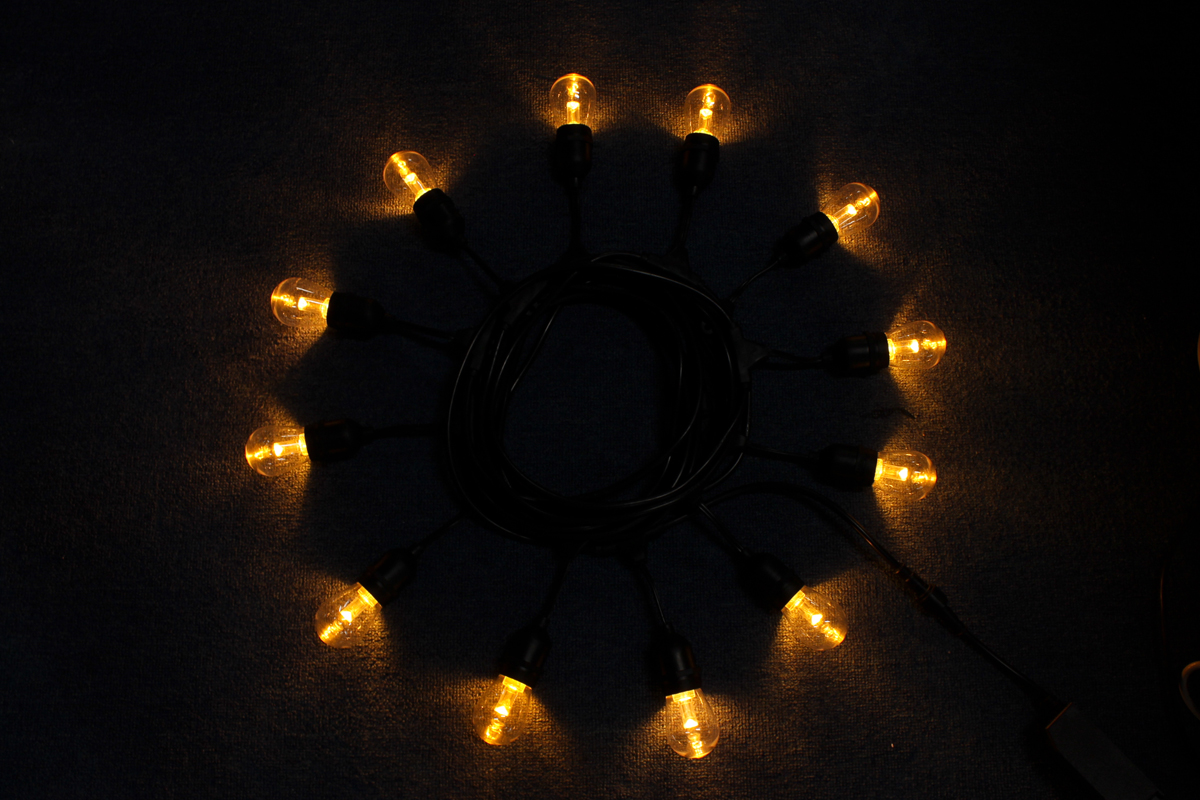 24ft LED Outdoor Weatherproof led string lights Vintage Edison Remote Control Festival Temperature 2200K 3500K S14 Edison Light