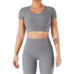 Oem Factory Manufacturer Custom Logo Crop Top Fast Dry Midriff Baring Shirts