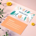 Handmade Love Pink Thank You Card Foldable For Supporting Business Package