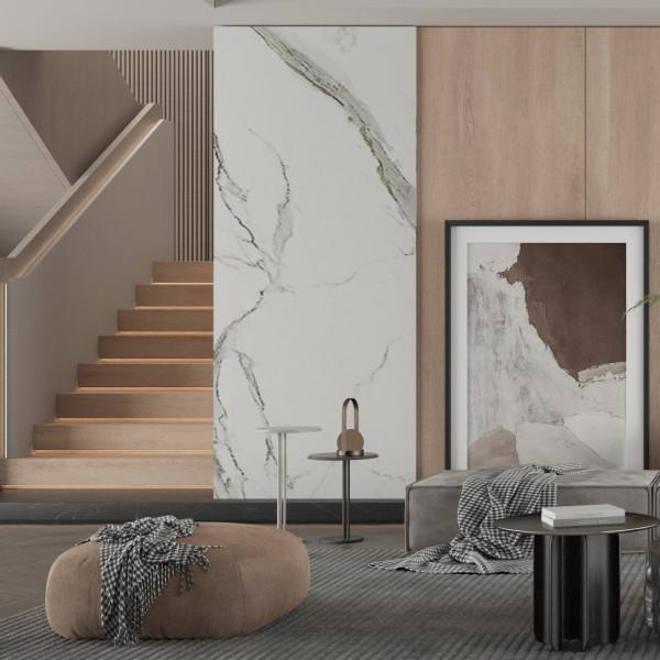 Polished Ceramic Kitchen Floor Tile for Contemporary Residential and Commercial