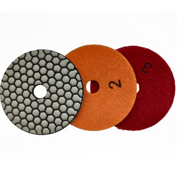 Customized Colors 3 Step Resin Bond Flexible Polishing Pads for Granite Marble