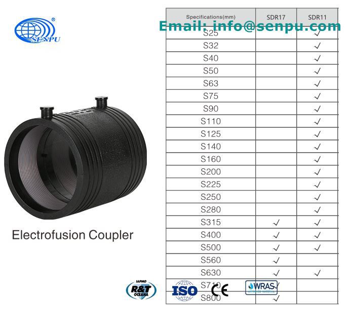 High Toughness Electrofusion Pipe Fittings Joint For HDPE Piping Anti Abrasion