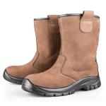 Brown Nubuck Knee High Boots Waterproof Non Slip Oil Resistant Shoes