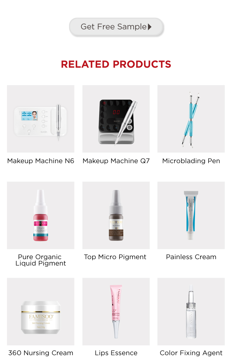 Famisoo Factory OEM Custom Scalp Permanent Makeup Micro Eyebrows Tattoo Machine microblading kit for eyebrow embroidery
