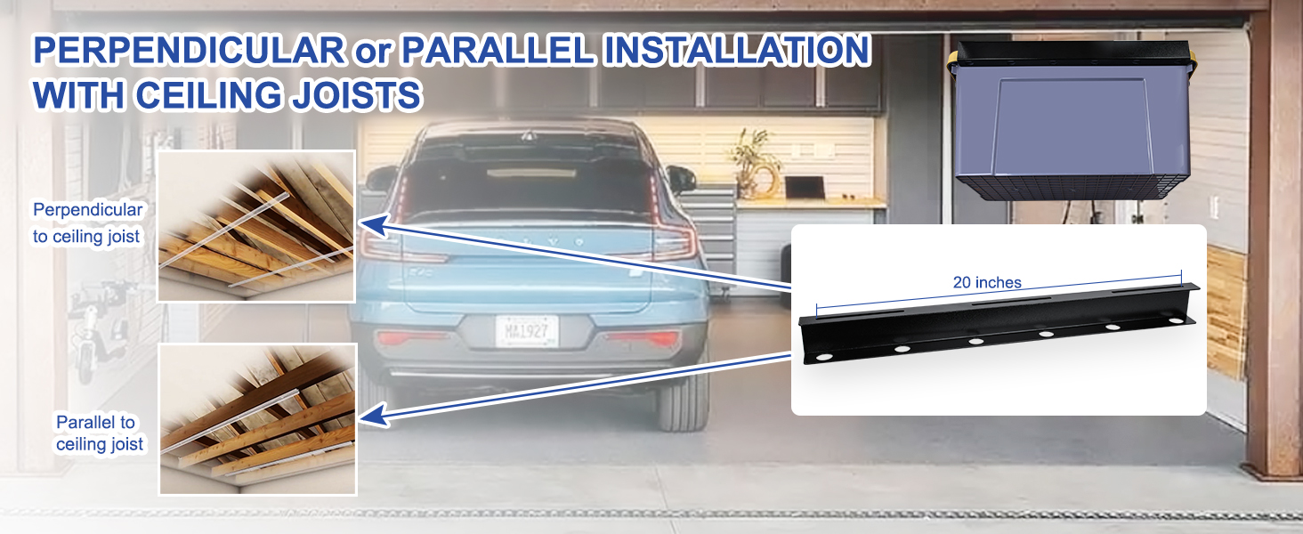 Multifunctional Folding Rack for 27 Gallon Bins 2-Set Garage Ceiling Storage Racks