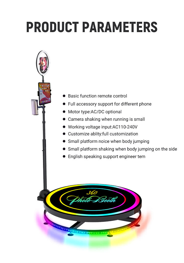 Wedding 360 Photo Booth Rental LOGO Printing Spinning Video Booth