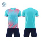 Breathable Mesh Dynamic Soccer Kits Custom Team Logo Bold Stripes for Ultimate