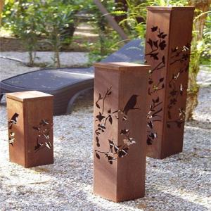 Wholesale 10W 12W Corten Steel Bollard Lights Rust Color Outdoor Decoration Lighting Fixture from china suppliers