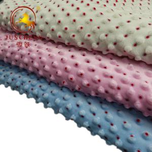 Wholesale customized made printed minky dot fabric with competitive price from china suppliers