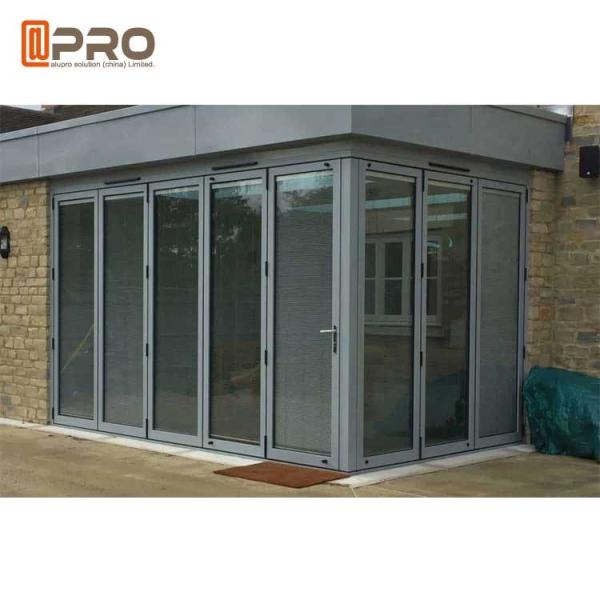 Durable Entrance Aluminum Folding Doors , Thermal Break Lowe Sound Insulation Bi
