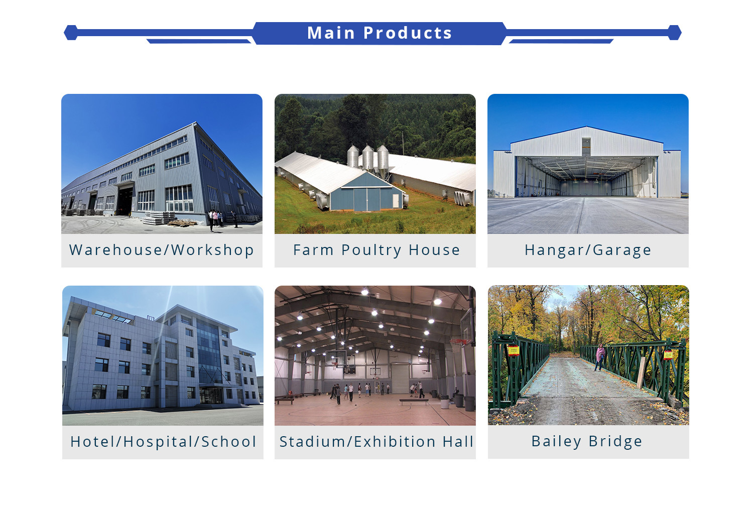 H Section Heavy Steel Structure Storage Shed Hangar Prefabricated Warehouse