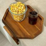 Customized Wood/Bamboo Sofa Clip on Side Table for Wide Couches Arm, Armrest