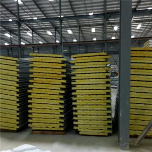 Wholesale corrugated ivory white color steel sheet glass wool sandwich panel 5950 x 960 x 50mm from china suppliers