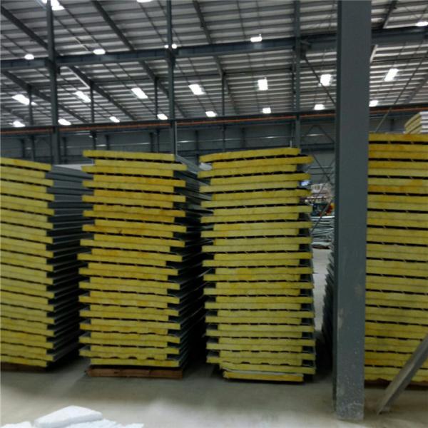 corrugated ivory white color steel sheet glass wool sandwich panel 5950 x 960 x