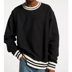 Wholesale Cotton French Terry Fleece Plain Crew Neck Sweatshirt Crop Oversize Anti Wrinkle from china suppliers