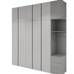 Multi Functional Wood Panel Furniture Bedroom Grey Clothes Closet Custom Size