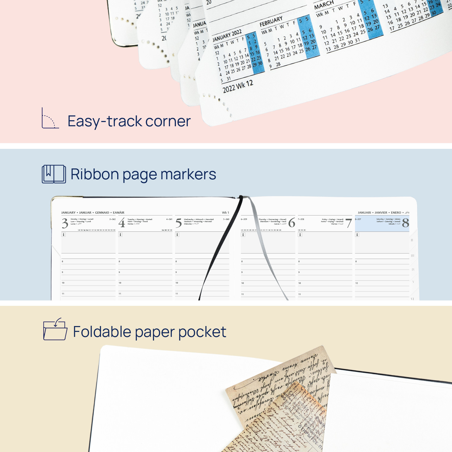 80GSM Academic Weekly Planner 2023 With Hourly Schedule Monthly Tabs