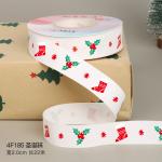 2cm 2.5cm Christmas Printed Ribbons ISO14001 Personalised Xmas Ribbon