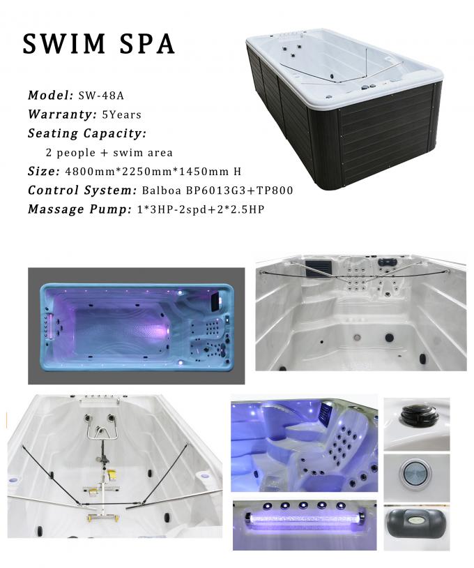 Luxury Endless Swimming Pool For Garden Massage Whirlpool Spa Tubs With Air Jets Jacuzzier Swim Bathtub For Outdoor