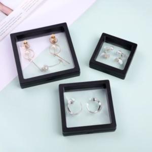 Wholesale Square PE Film Jewelry Box Art paper Dustproof Black Jewelry Box With Drawers from china suppliers