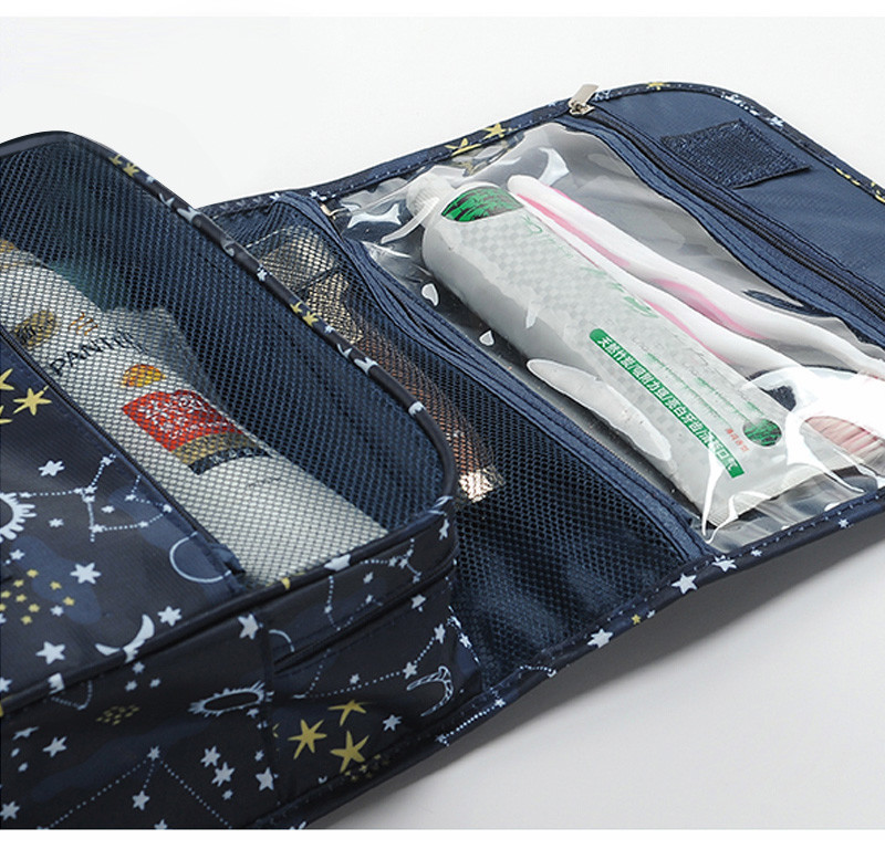 Hanging Large Capacity Digital Printed Folding Makup Organizer Bag