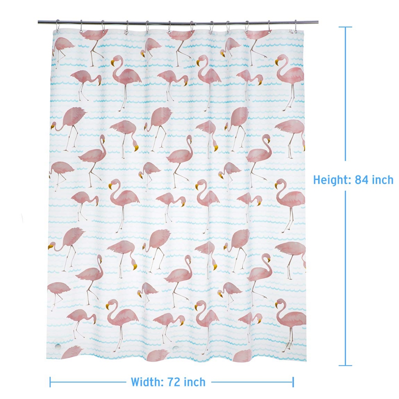 Flamingo Shower Liner Curtain Disposable PEVA Waterproof Thick Bathroom Plastic Shower Curtains