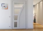 PVC Films Wood Composite Door With Pvc Coating Mdf Wood , Natural Wood Color