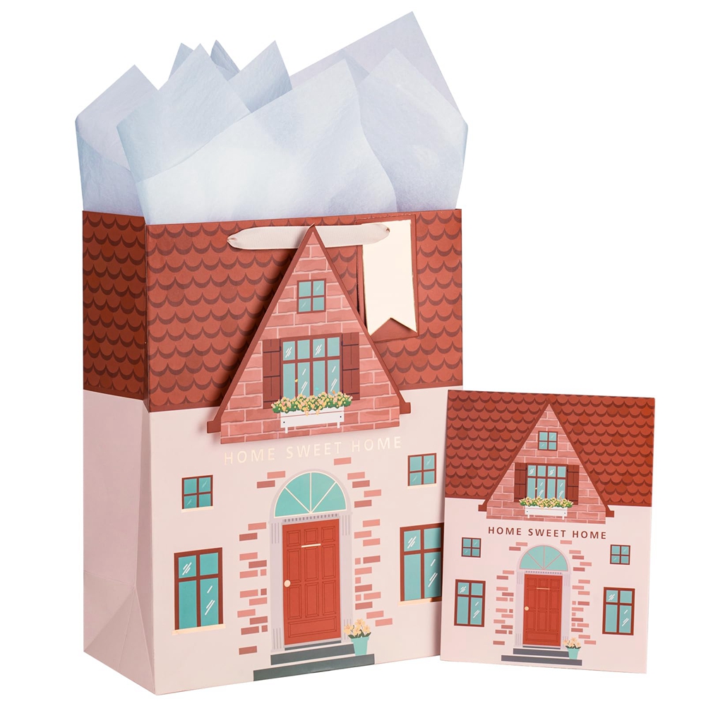 Gravure Printing Glossy Square Bottom Cartoon Gift Shopping Paper Bags With Logo