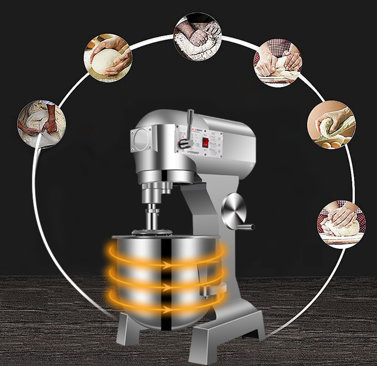 750W Power 20L Dough Mixer Automatic Stainless Steel Food Spiral Mixer for Commercial
