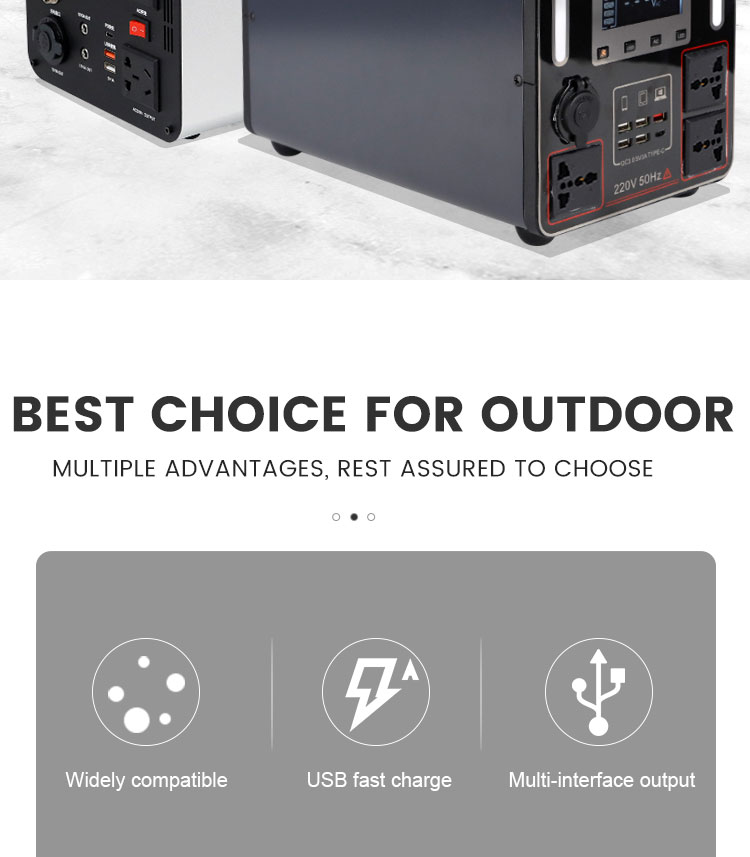 Solar Energy Storage Portable Power Station 1500W 2000W For Outdoor Camping