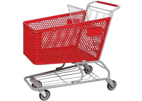 Plastic Shopping Trolley Unfold Supermarket DurableTrolley with High Capacity