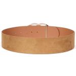Gold Buckle Wide Skinny Leather Belt 2.31in Women Dress Classic Stylish