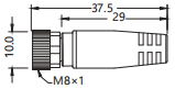 IP67 M8 Connector Harness With Open Ended Wires Female Straight 4P Anti-Slag 10m