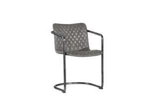 Wholesale Soft Grey Leather Dining Room Chairs , Upholstered Dining Room Chairs With Arms from china suppliers