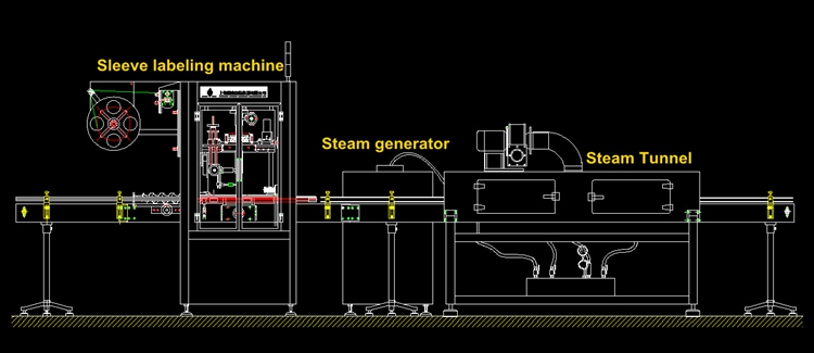 Thermal Contraction Shrink Sleeve Labeling Machine 600-4000KG/SET For Juice Bottle