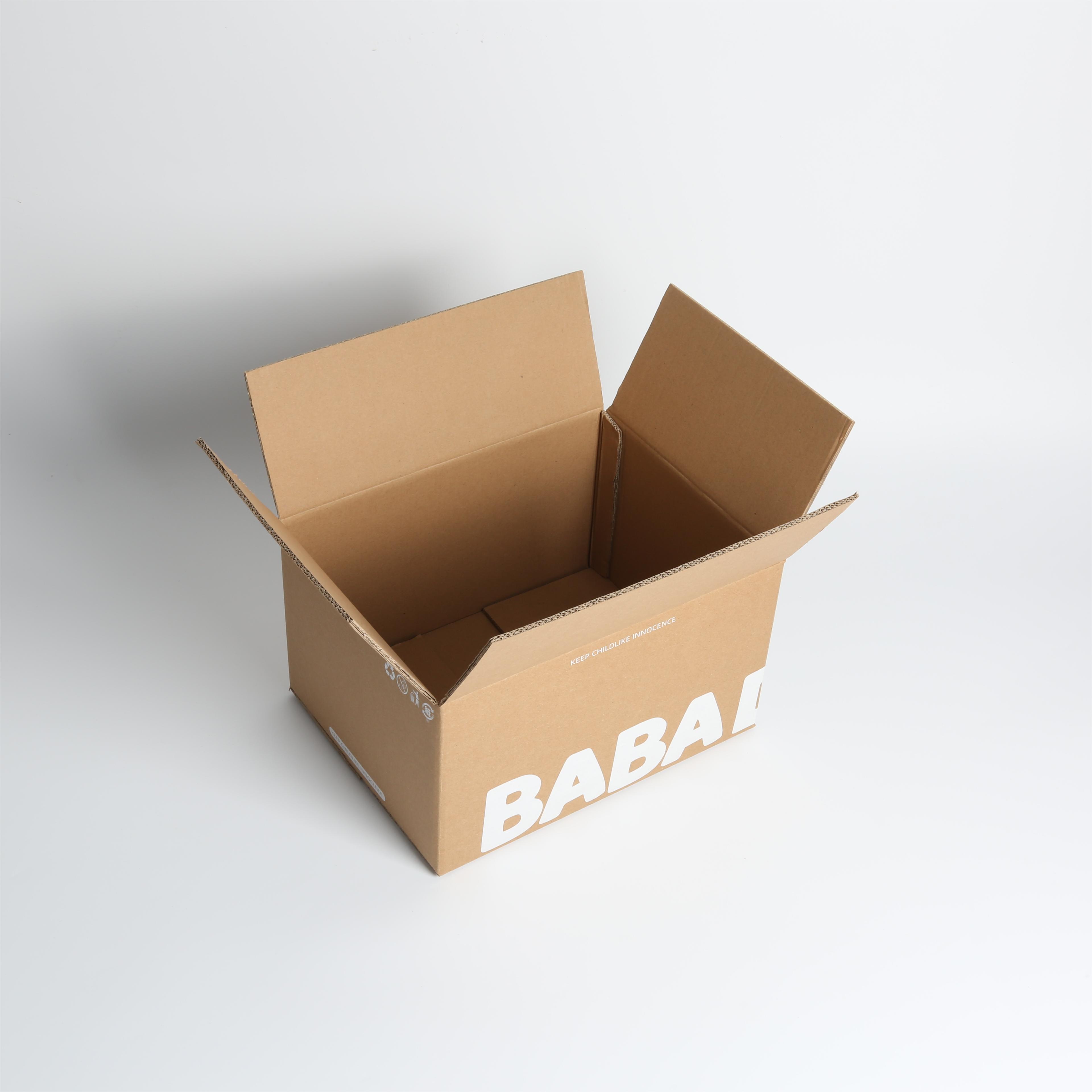 Square White Ink Kraft Corrugated Box , Kraft Box Mailers For Lightweight Goods