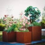 Outdoor Round Flower Planter Pots Corten Steel 2mm Or Customized