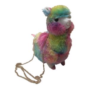 Wholesale 25cm 9.84i Brown And Pink Tie Dye Alpaca Animal Shoulder Bag from china suppliers