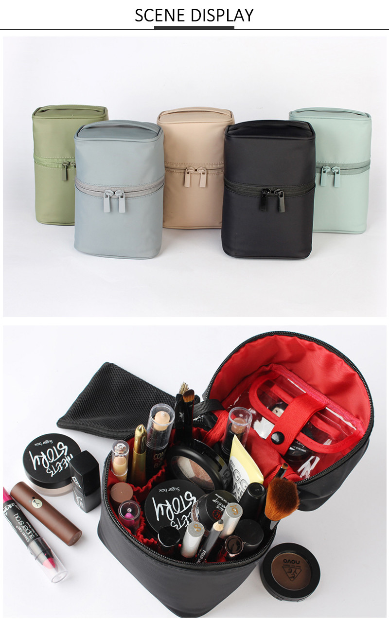 Professional Custom Pure Color Black Ladies Toiletry Bag Case Waterproof