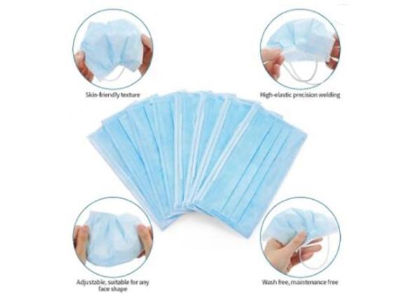 Quality Low Breath Resistance Disposable 3 Ply Earloop Face Mask for sale