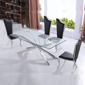 Wholesale Clear 0.82CBM SS Dining Tables 4 Seater 93kg Modern Dining Room Table from china suppliers