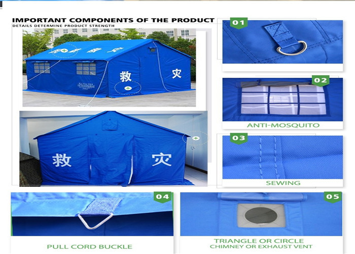 PVC Cover Emergency Survival Tent , Fireproof Lightweight Emergency Shelter