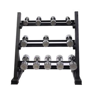 Wholesale Gym Equipment Commercial Fitness Free Weight Rack Dumbbell Rack 3 Tier from china suppliers