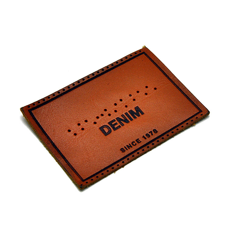 Garments Clothing Luggage Embossed Leather Labels Sew On Laser Cut