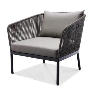 Wholesale Outdoor Dining Furniture Modern Leisure Waterproof Garden Woven Rope Table and Chairs with Powder Coated Frame from china suppliers
