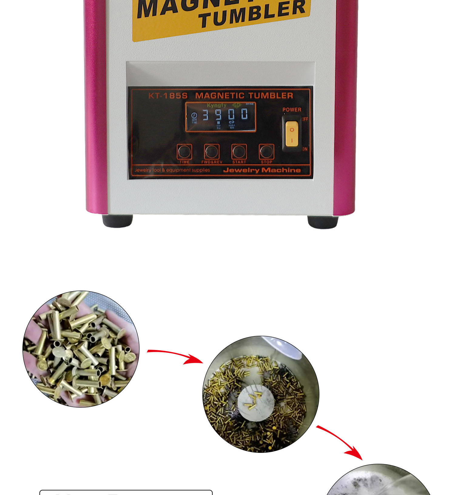 Jewelry Tools Equipment Electric Polishing Machine Magnetic Tumbler KT-185S